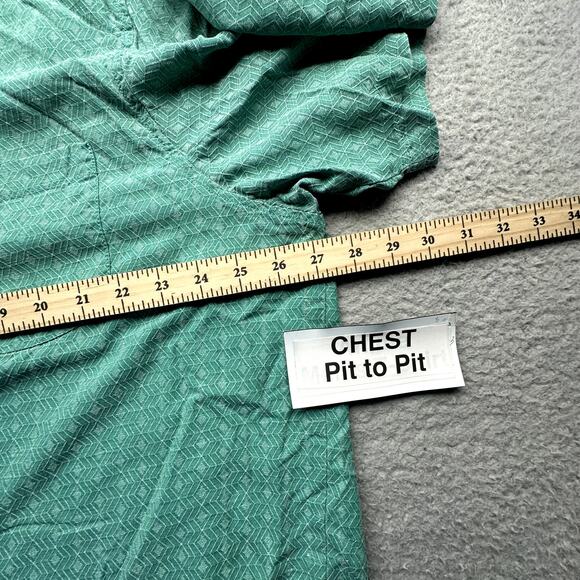 Tommy Bahama 100% Silk Textured Geometric Short Sleeve Shirt Mens XXL Green - Picture 3 of 12